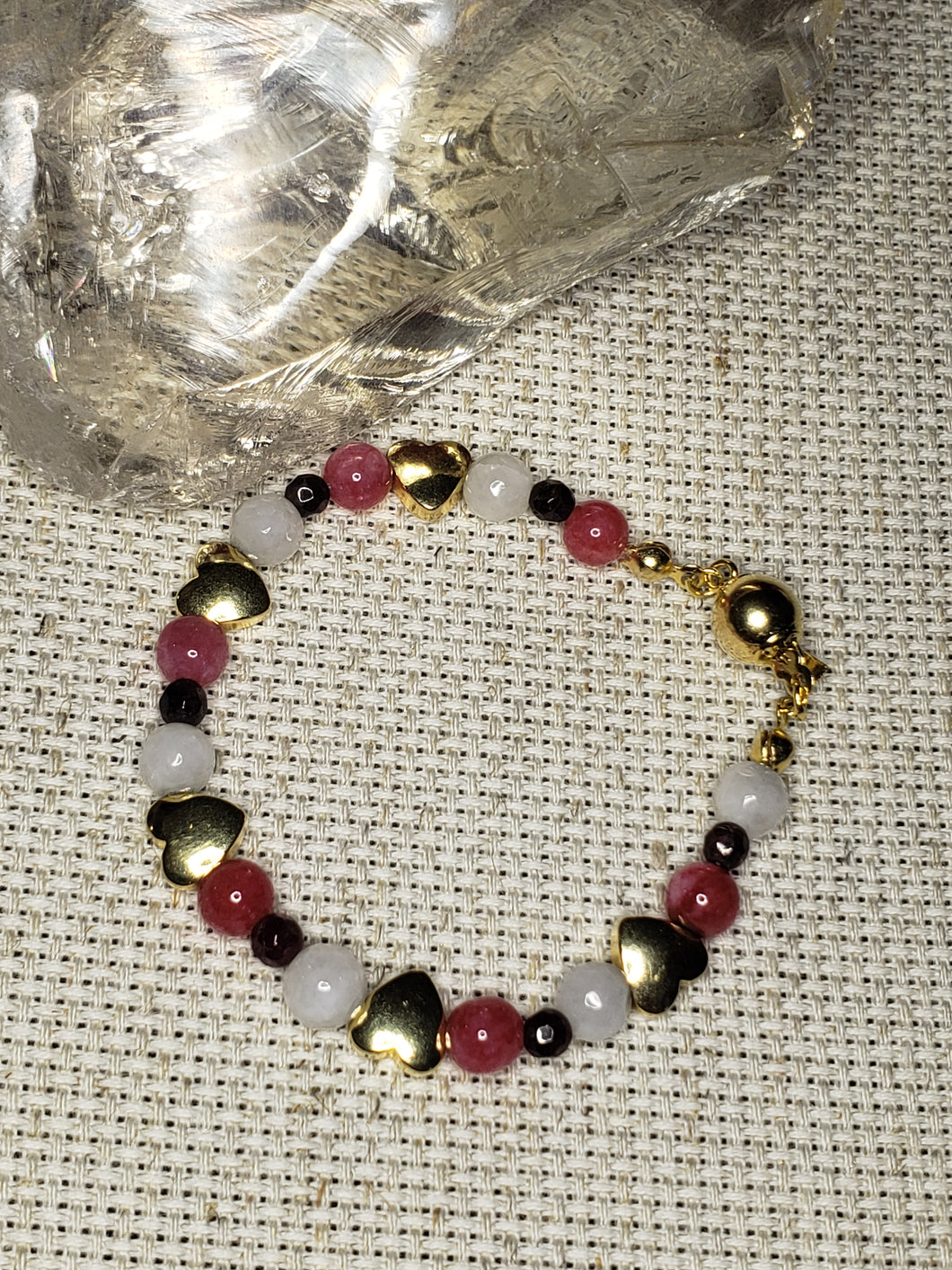 Mother-of-Pearl, Garnet & Rhodochrosite