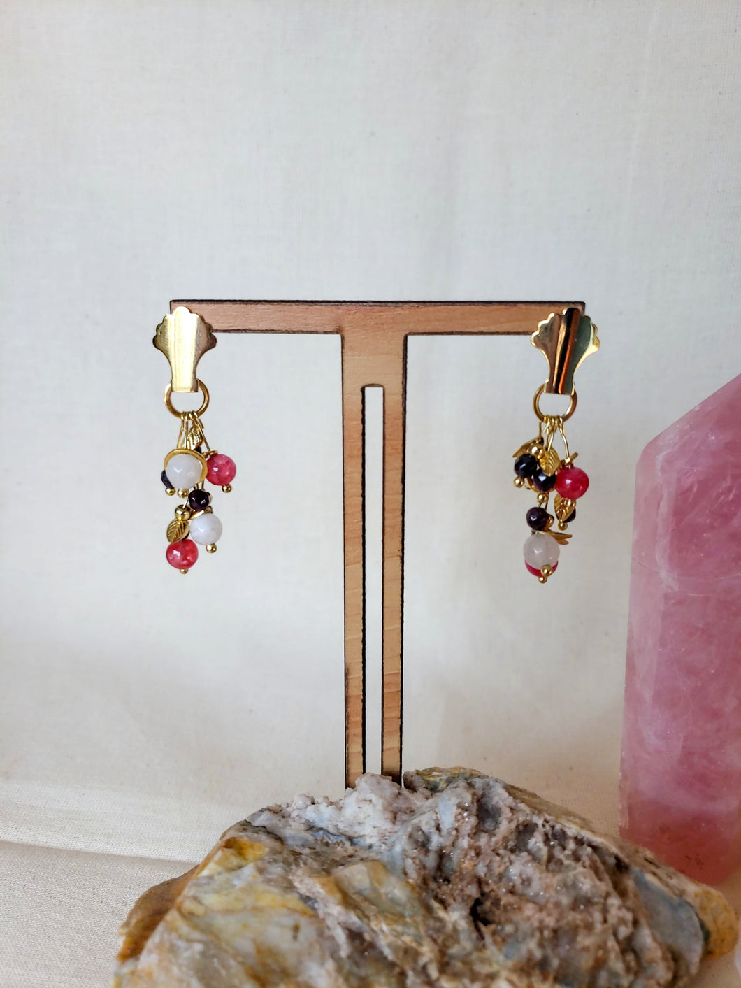 Garnet, Rhodochrosite & Rose Quartz