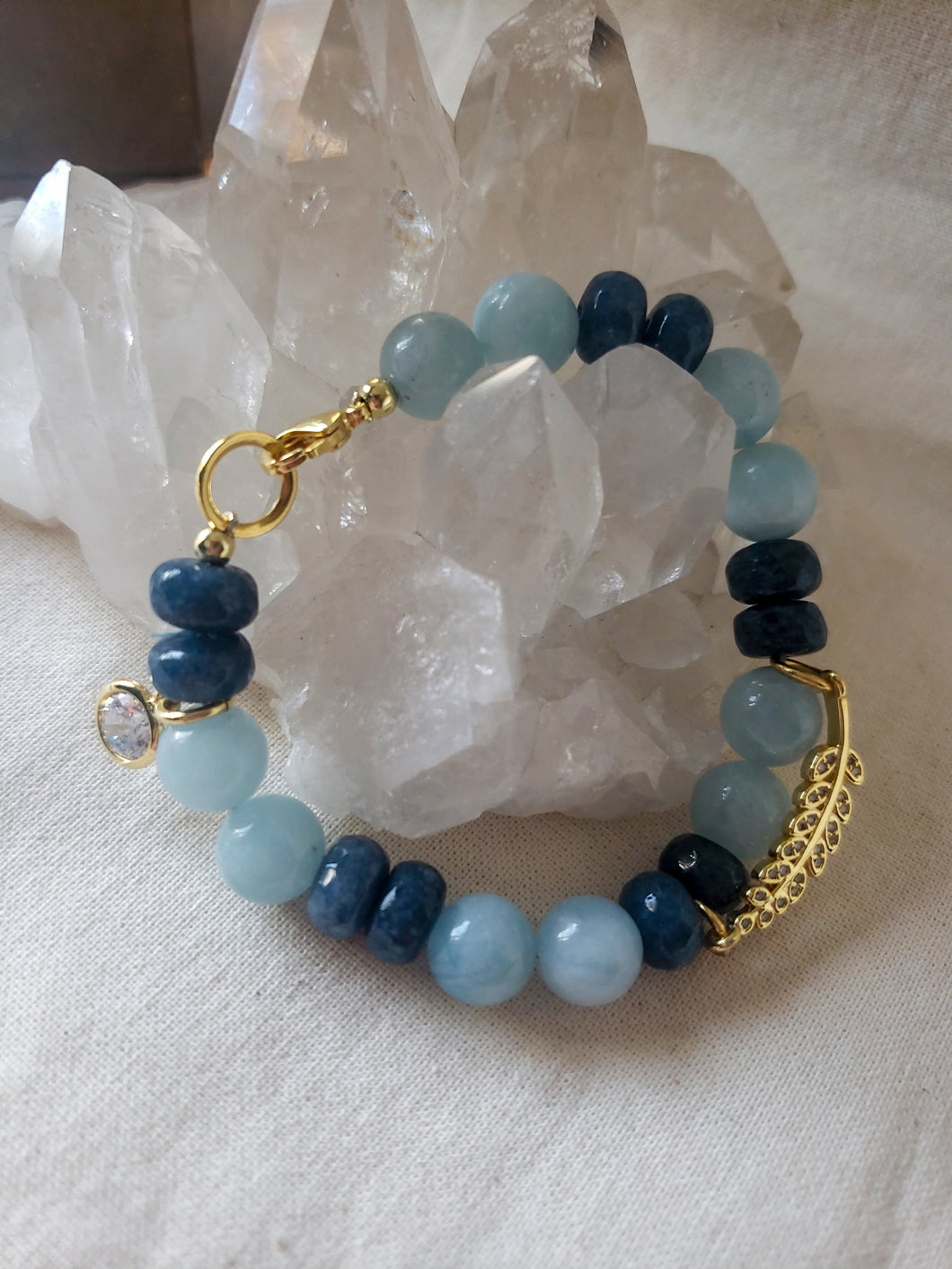 Aquamarine and Sapphire Bracelet