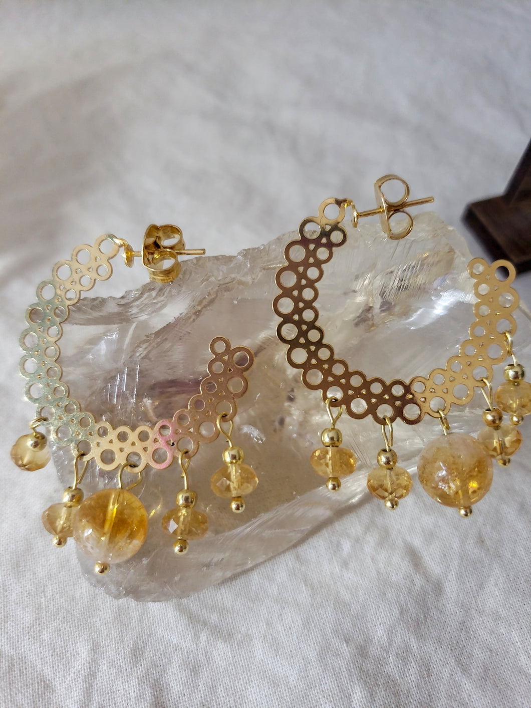 Citrine Hoops